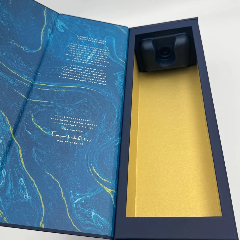 Johnnie Walker Blue Label Empty Box Blue Gold Luxury Display Case